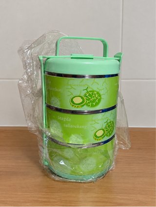 Fiambrera de 3 Niveles Verde