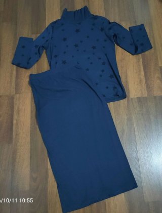 Conjunto Falda y Jersey Azul Talla S