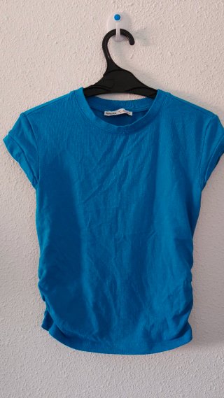 Camiseta Azul Bershka Talla S