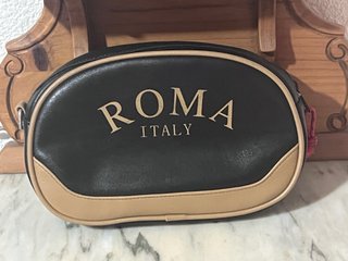 Neceser Roma Italy Negro y Beige