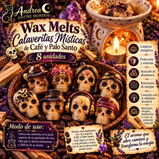 8 Calaveritas Místicas de Cera (Café y Palo Santo)