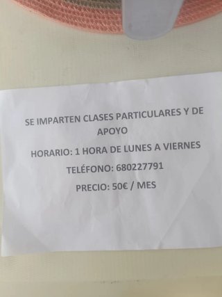 Clases particulares 50 euros al mes