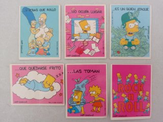 Lote 6 Cromos Bollycao Los Simpson Años 90