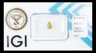 IGI Diamante Naturale 0.51ct Fancy Green Yellow VS