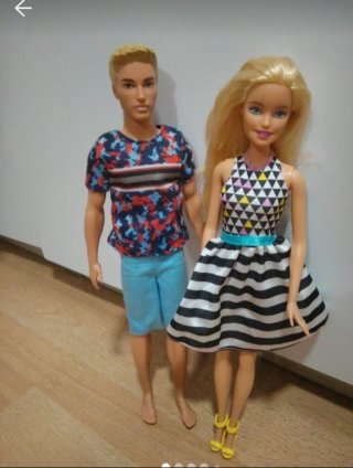 Muñecos Barbie y Ken más carrito Barbie a elegir