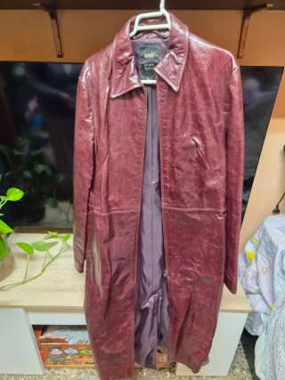 Gabardina de Piel MNG Burdeos Talla L