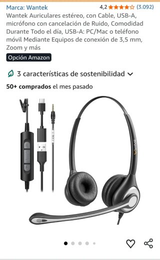 Auriculares con Micrófono Wantek