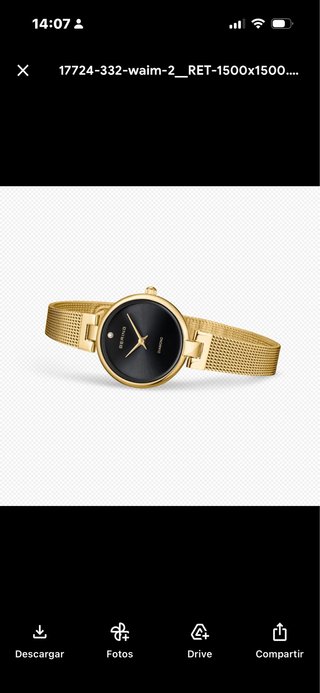 Reloj Bering Dorado y Negro Extra Plano