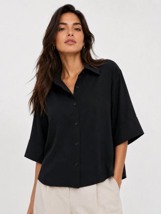 Blusa Fluida Negra Talla M