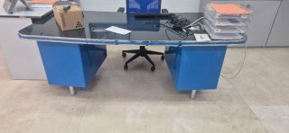 Mesas de oficina metálica azul