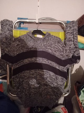 Jersey de lana gris y negro