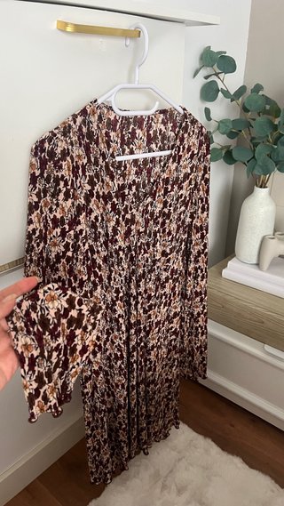 Vestido Estampado Marrón Talla M