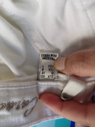 Pantalón Vaquero Blanco Talla L