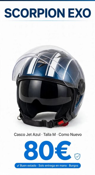 Casco Jet Scorpion Exo Azul Talla M