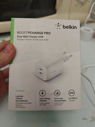 Cargador de pared Belkin doble USB-C 65W