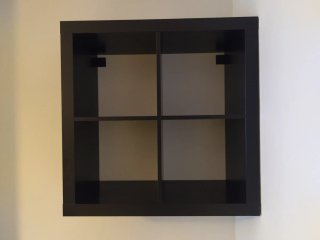 Estantería de Pared Cuadrada Negra