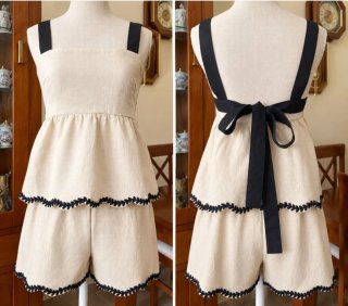 Conjunto de Verano Beige y Negro xs/s