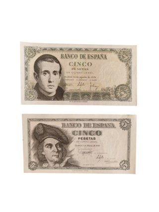 Lote de 2 Billetes de 5 Pesetas