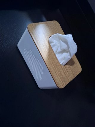 Caja para pañuelos de madera y plástico