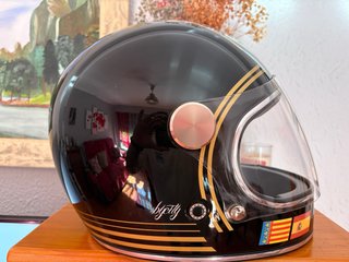 Casco Moto Carretera Negro Estilo Vintage