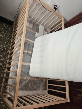 Cuna de Madera con Colchón