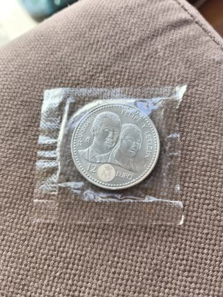 Moneda 12 Euro Felipe y Letizia 2004