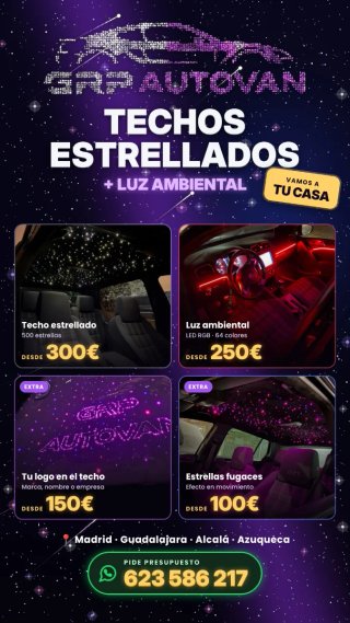 Cielo estrellado coche , techo estrellado