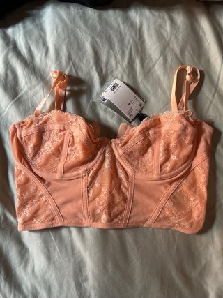 Top lencería rosa talla M