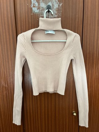 Top Rosa Manga Larga Bershka