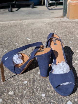 Sandalias de tacón azul