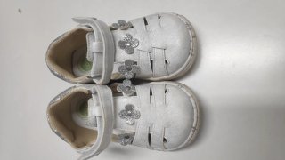 Sandalias de niña plateadas, talla 22