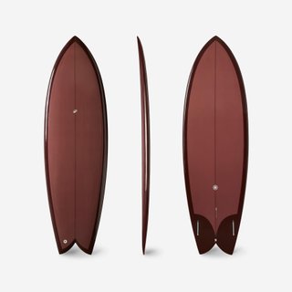 Tabla Surf Fish Burdeos 6'1 Cajetines Futures Sin Quillas