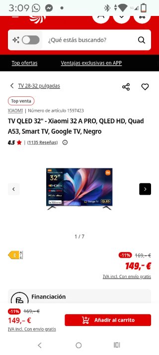 Smart TV Xiaomi 32 QLED A Pro