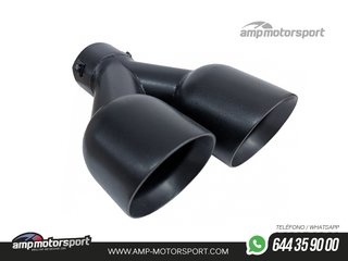 COLA DE ESCAPE INOX DE DOBLE SALIDA REDONDA 89MM NEGRO MATE - IZQUIERDA