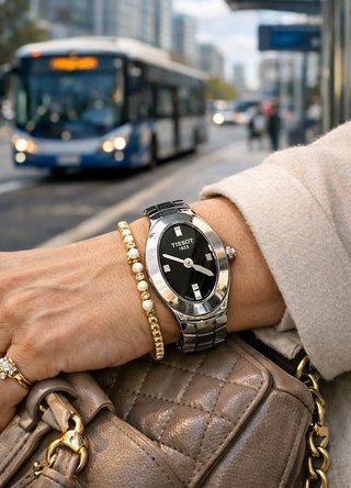 Reloj Tissot Mujer Plateado y Negro