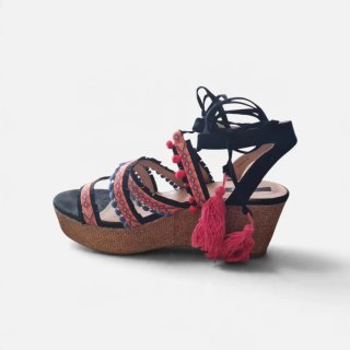 Sandalias de Tacón con Borlas Talla 39