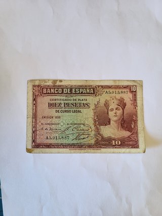 Billete 10 Pesetas 1935 Banco de España