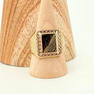 Anillo Sello Grabado Oro 10K; Talla 23; 5,56g.