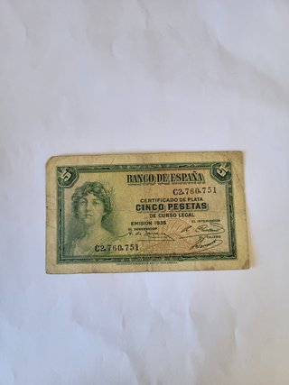 Billete 5 Pesetas 1935 Banco de España
