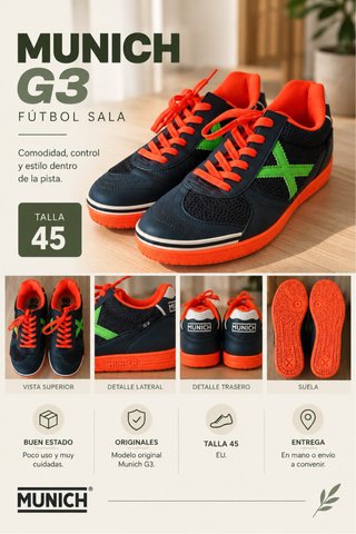 Zapatillas Fútbol Sala Munich G3 Talla 45