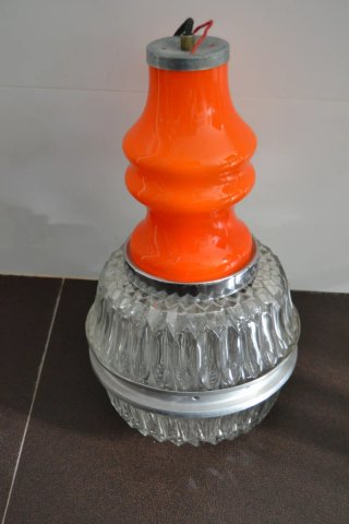 Lámpara Vintage de Opalina Naranja