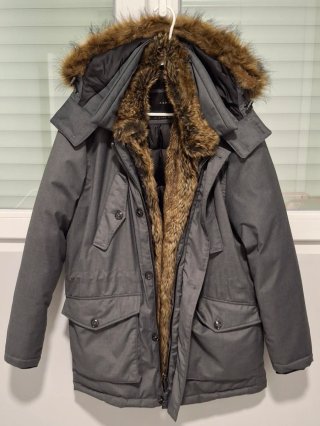 Parka Plumífero Zara Gris