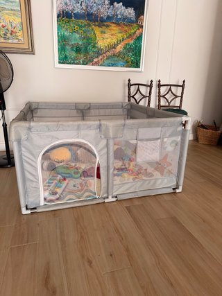 Parque Cuna Infantil Gris