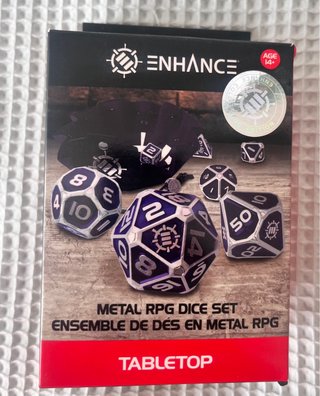 Set de 7 Dados de Metal ENHANCE para RPG
