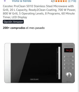 Microondas Cecotec ProClean 5010 Inox