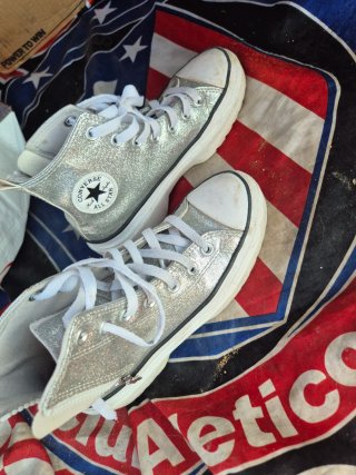 Zapatillas Converse Plateadas