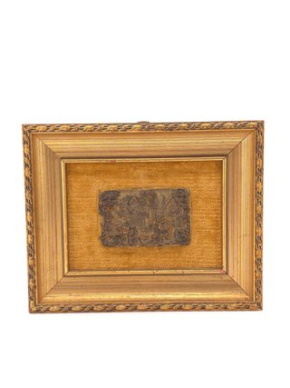 Placca Antica Bronzo Scena Fiamminga 800