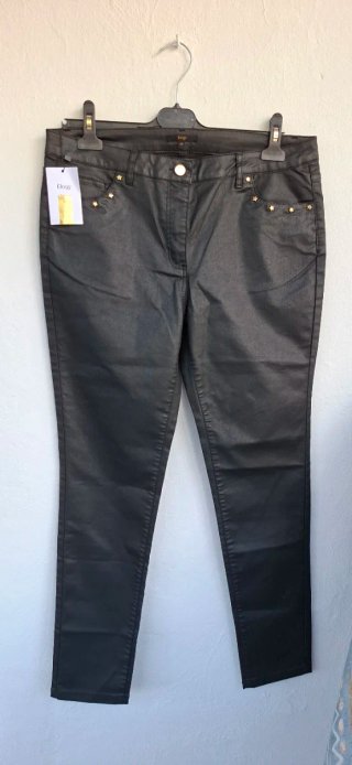 Pantalón Elogy Negro Imitación Cuero Talla 44