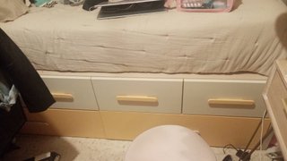 CAMA CAJONERA + ARMARIO RINCONERA + ESTANTERIA