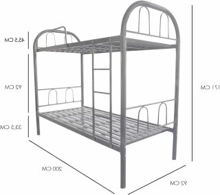 Letto a castello in metallo con finitura elettrostatica, ideale per camere giovanili, appartamenti o case secondarie